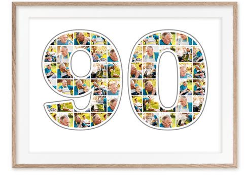cadeau 90e verjaardag collage wit