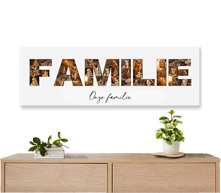 familie woord collage canvas
