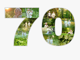 foto collage grote getal 70e verjaardag