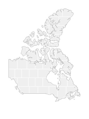 Collage sjabloon in vorm van een Canada-kaart