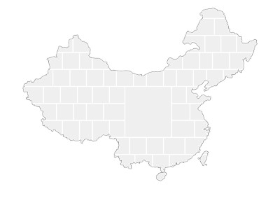 Collage sjabloon in vorm van een China-kaart