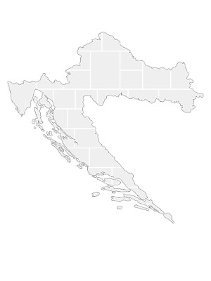 Collage sjabloon in vorm van een Kroatië-kaart