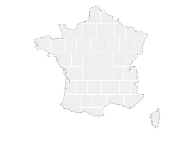 Collage sjabloon in vorm van een Frankrijk-kaart
