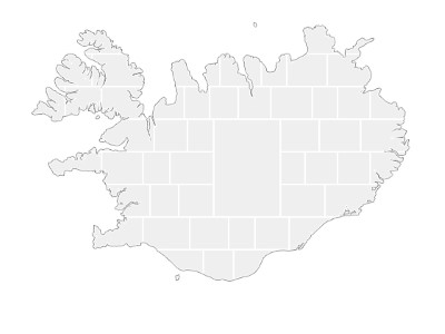 Collage sjabloon in vorm van een IJsland-kaart
