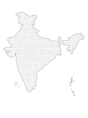 Collage sjabloon in vorm van een India-kaart