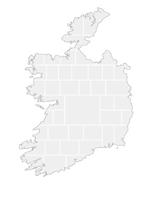Collage sjabloon in vorm van een Ierland-kaart