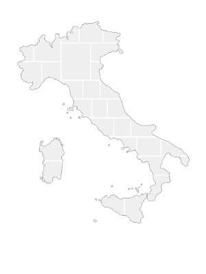 Collage sjabloon in vorm van een Italië-kaart