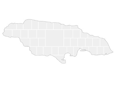 Collage sjabloon in vorm van een Jamaica-kaart