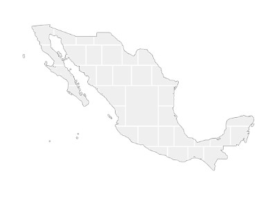 Collage sjabloon in vorm van een Mexico-kaart