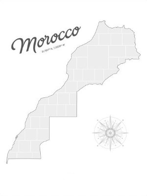 Collage sjabloon in vorm van een Marokko-kaart