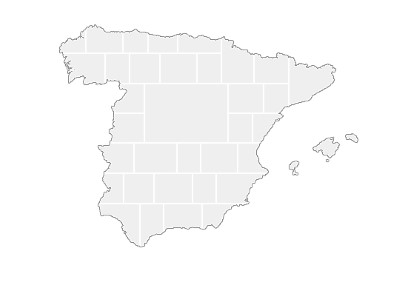 Collage sjabloon in vorm van een Spanje-kaart