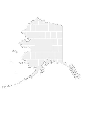 Collage sjabloon in vorm van een Alaska-kaart