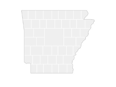 Collage sjabloon in vorm van een Arkansas-kaart