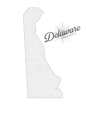 Collage sjabloon in vorm van een Delaware-kaart