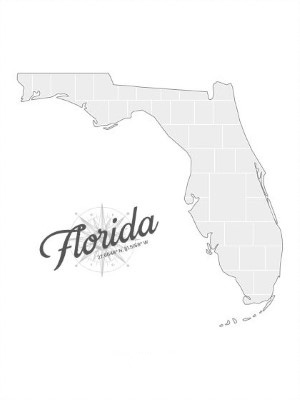 Collage sjabloon in vorm van een Florida-kaart