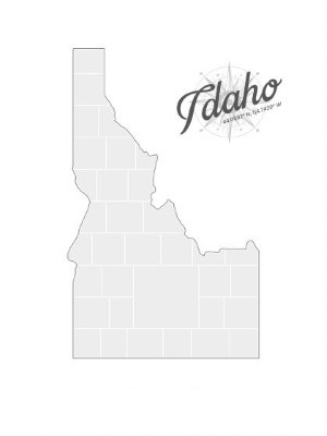 Collage sjabloon in vorm van een Idaho-kaart