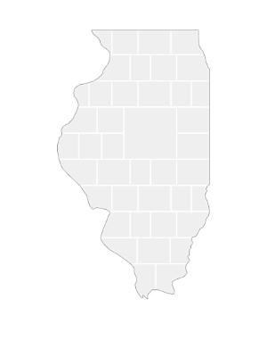 Collage sjabloon in vorm van een Illinois-kaart