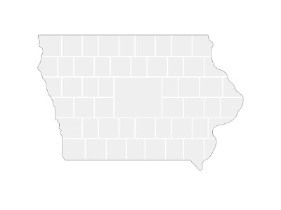Collage sjabloon in vorm van een Iowa-kaart