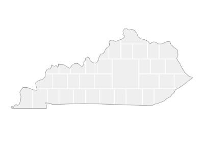 Collage sjabloon in vorm van een Kentucky-kaart