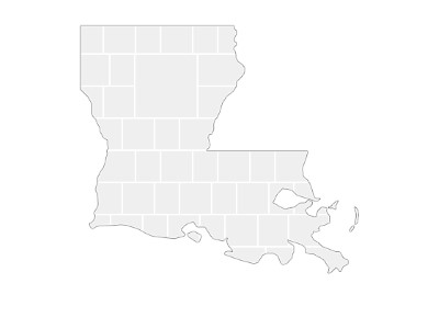 Collage sjabloon in vorm van een Louisiana-kaart