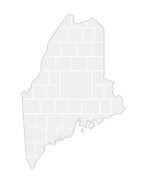 Collage sjabloon in vorm van een Maine-kaart