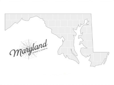 Collage sjabloon in vorm van een Maryland-kaart