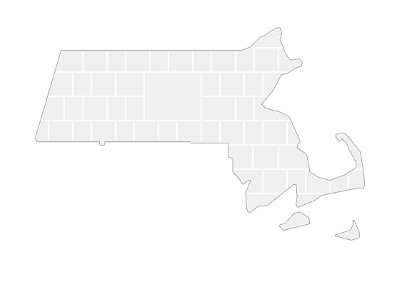 Collage sjabloon in vorm van een Massachusetts-kaart