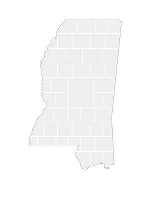 Collage sjabloon in vorm van een Mississippi-kaart