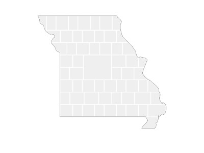 Collage sjabloon in vorm van een Missouri-kaart
