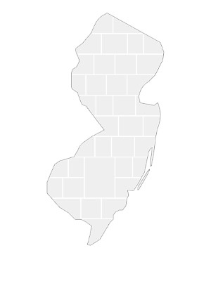 Collage sjabloon in vorm van een New Jersey-kaart