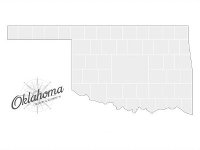 Collage sjabloon in vorm van een Oklahoma-kaart