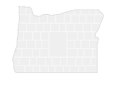 Collage sjabloon in vorm van een Oregon-kaart