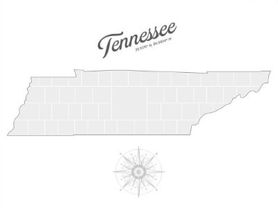 Collage sjabloon in vorm van een Tennessee-kaart
