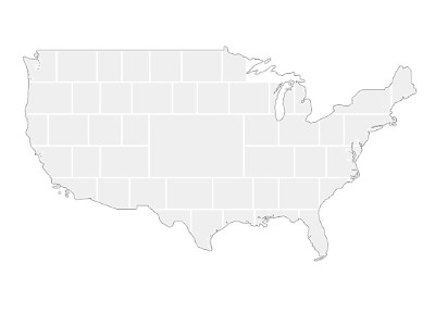 Collage sjabloon in vorm van een USA-kaart