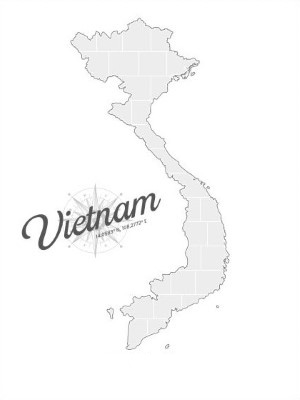 Collage sjabloon in vorm van een Vietnam-kaart