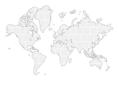 Collage sjabloon in vorm van een Wereld-kaart