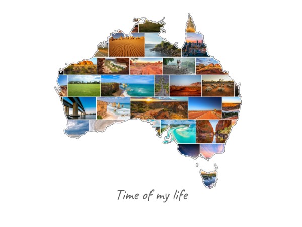 Australië-Collage gevuld met eigen foto's