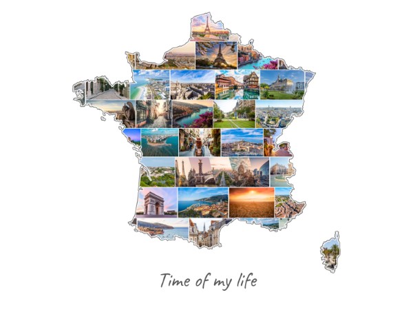 Frankrijk-Collage gevuld met eigen foto's