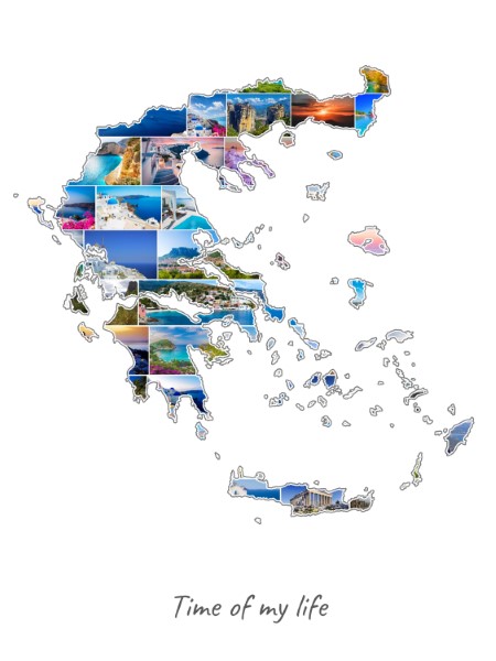 Griekenland-Collage gevuld met eigen foto's