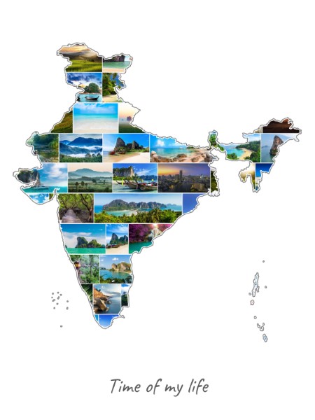 India-Collage gevuld met eigen foto's