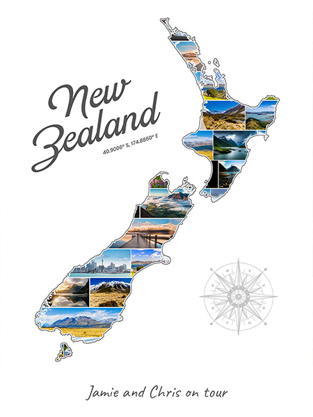 Nieuw-Zeeland-Collage gevuld met eigen foto's