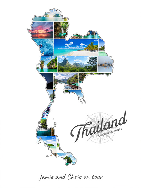 Thailand-Collage gevuld met eigen foto's