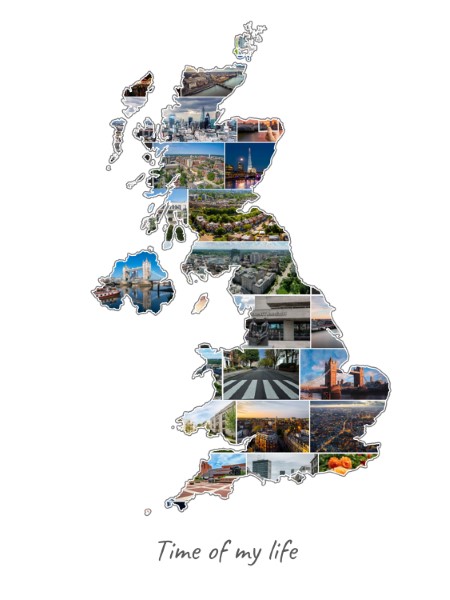 Groot Brittannië-Collage gevuld met eigen foto's