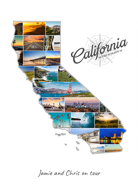 Californië-Collage gevuld met eigen foto's