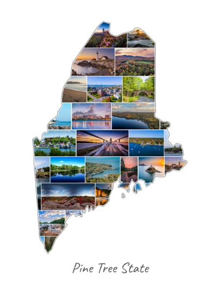 Maine-Collage gevuld met eigen foto's
