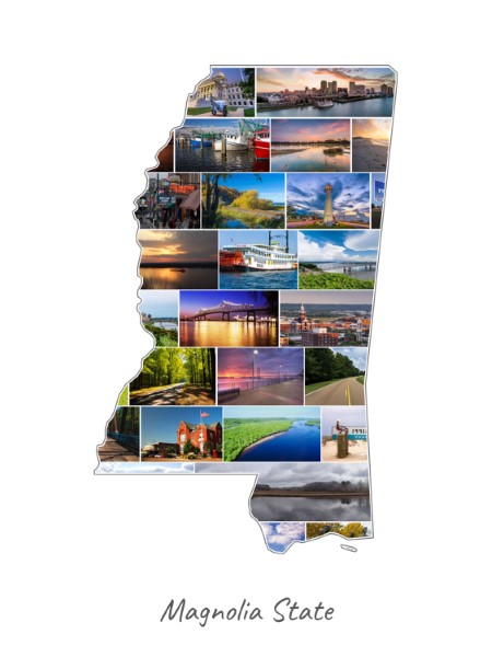 Mississippi-Collage gevuld met eigen foto's