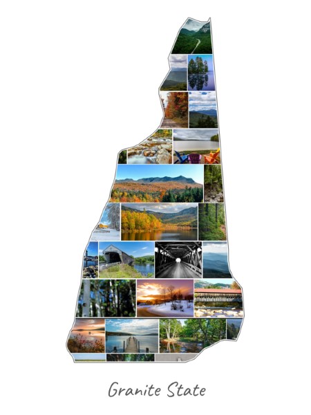 New Hampshire-Collage gevuld met eigen foto's