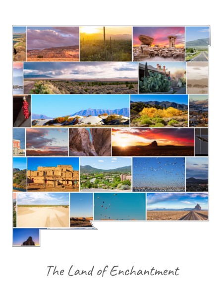 New Mexico-Collage gevuld met eigen foto's