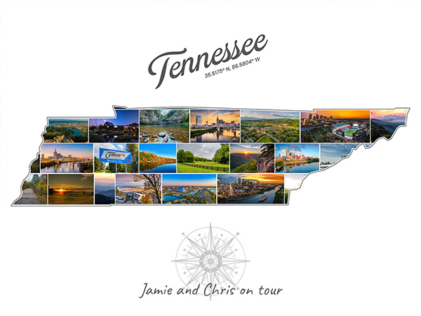 Tennessee-Collage gevuld met eigen foto's
