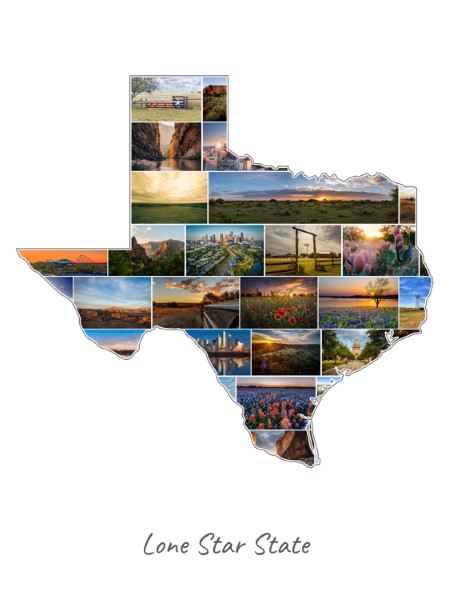 Texas-Collage gevuld met eigen foto's